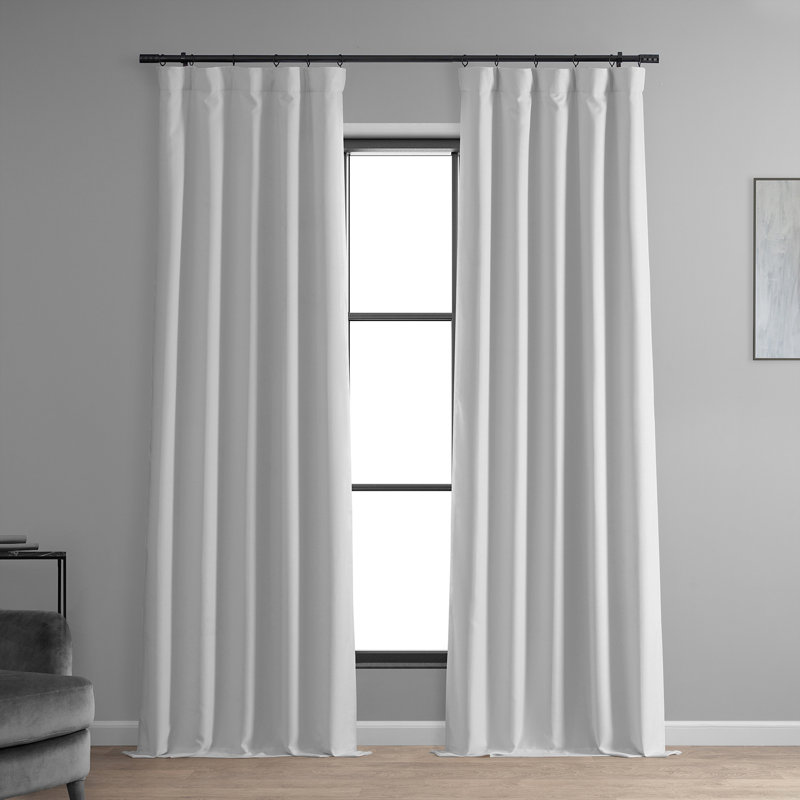 Faux Linen Thermal Blackout Curtains for Bedroom & Living Room Curtains - Single Panel Drapes (1 Panel), 50" W x 84" L