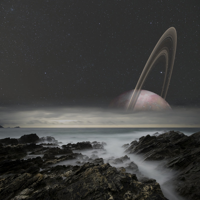 Space View - Wrapped Canvas Print, 30cm H x 30cm W x 3.8cm D