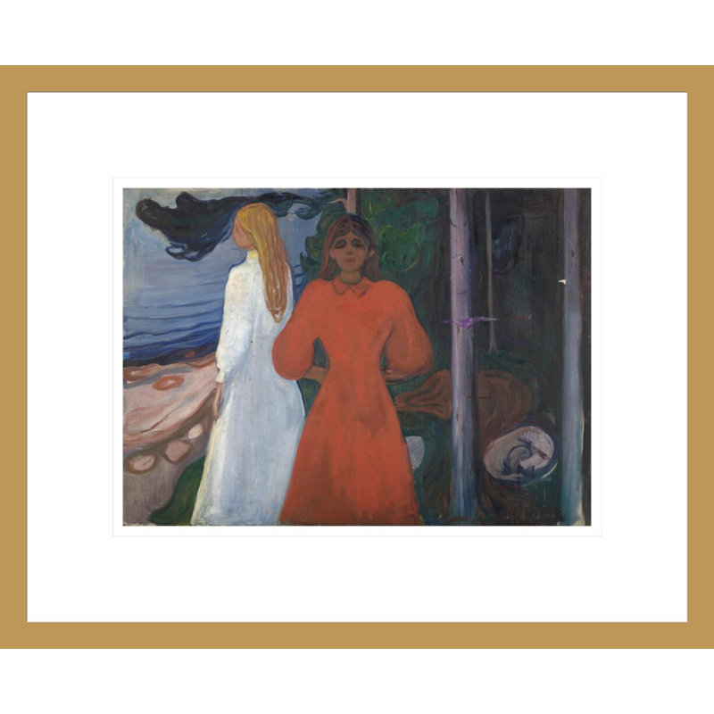«Red and White» par Edvard Munch - impression giclée encadrée, H 13,69 po x l 16,75 po