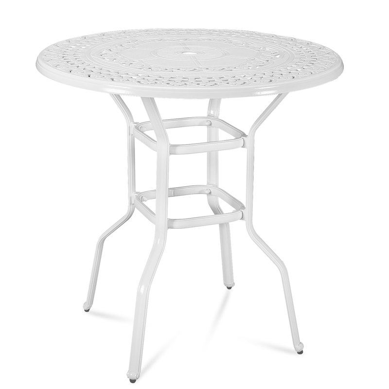 Table de bar ronde ronde 38,5 po, Blanc