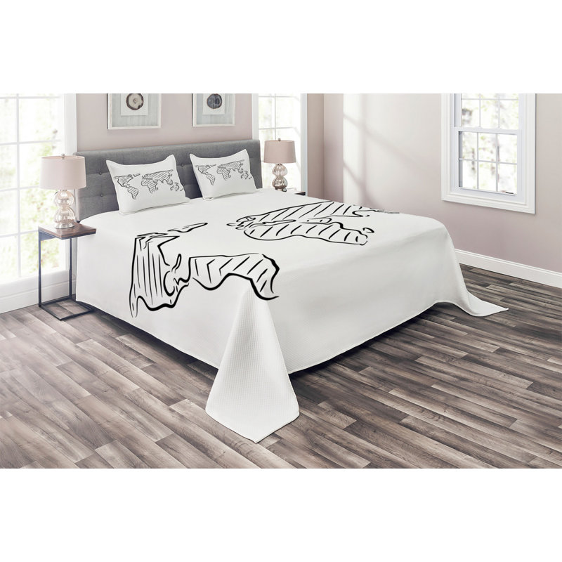 Eclectic Coverlet, King Bedspread + 2 Shams