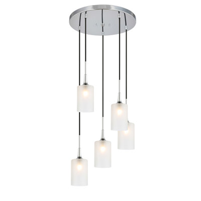 Luminaire suspendu cylindrique à 5 lumières Shults