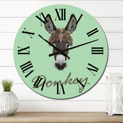 Farm Farm Portrait d'âne - horloge murale traditionnelle