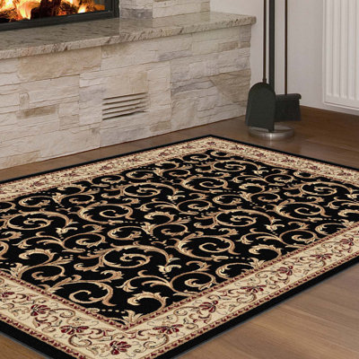Colette Indoor Black Filigree Rug