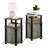 3-Tier End Side Table/Nightstand with Door(2-Pack)
