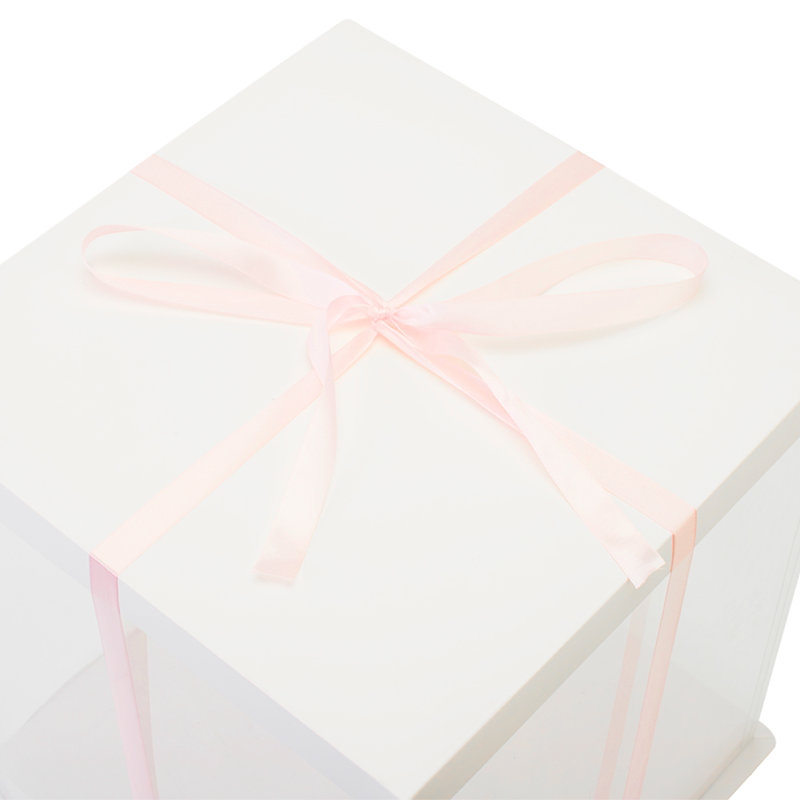 Square Gift Cake Box, White, 37cm H x 34cm W x 34cm D
