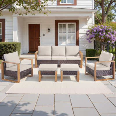 Allcot 5 - Person Patio Conversation Set with Cushions