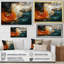 Orange et marbre doré II, peinture abstraite sur toile-1270429620-1270429624