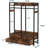 47.2" Rustic Brown Freestanding Closet Organizer, Heavy-Duty Garment Rack With 4 Drawers, 8 Hooks, Shelves, And Hanging Rod F
