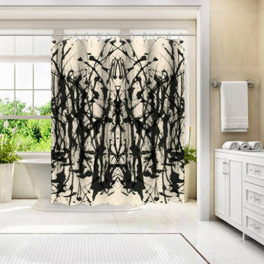World Menagerie Ourir Dragon Chinese Snake Dragon Theme Print on Golden Eastern Mythology Oriental Abstract Art Shower Curtain