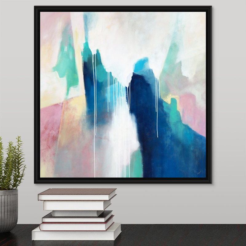 « gelato souvenirs »-reproduction d’art sur toile, H 17,7 po x l 17,7 po x P 1,75 po, Cadre flottant noir