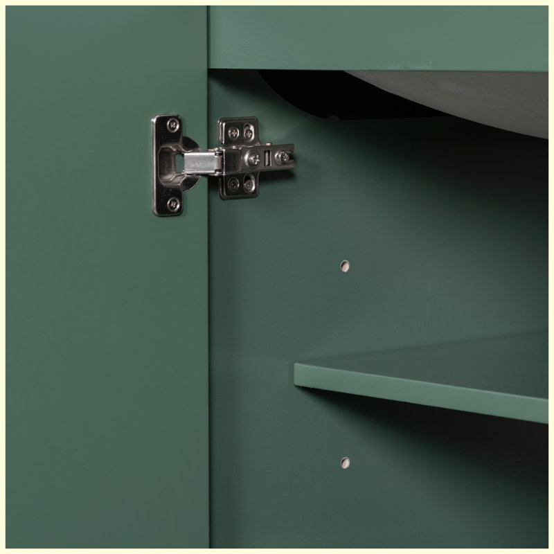 Ensemble de meuble-lavabo moderne avec lavabo et trois tiroirs, Vert