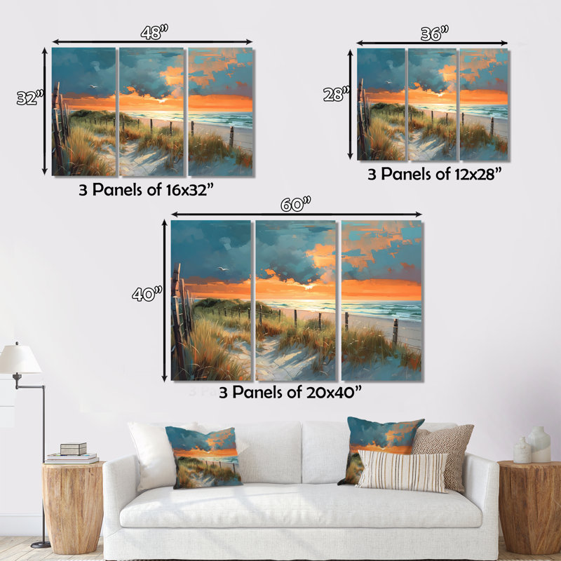 Ensemble de salon Pathway To Beach Sunset, H 32 po x l 48 po x P 1 po