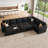 Caren L-shaped Sleeper Sectional Modular Sofa Bed With Storage Seat-115354121