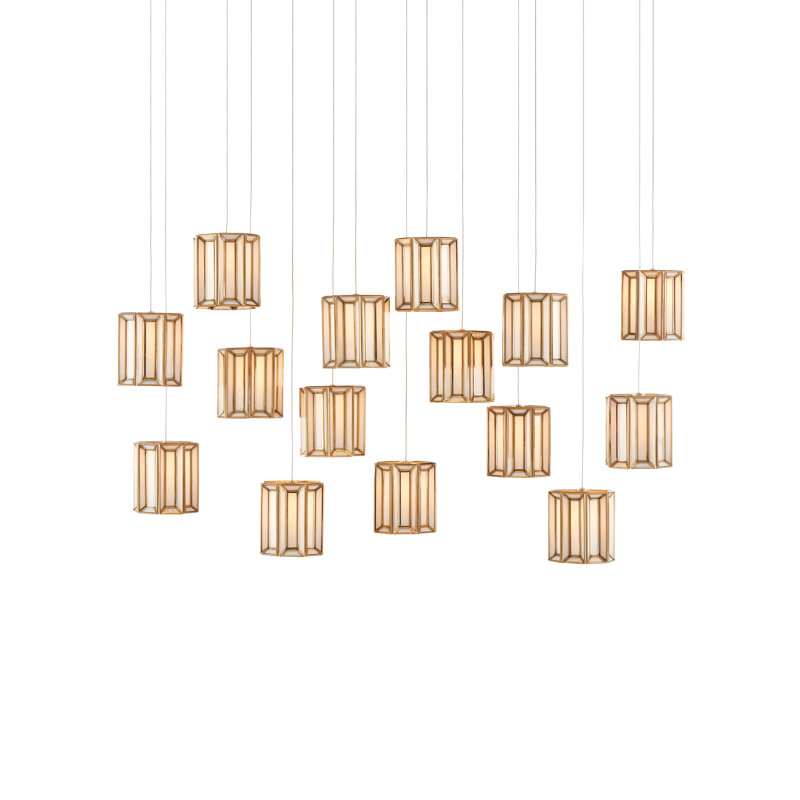 Luminaire suspendu rectangulaire à 15 lumières Daze