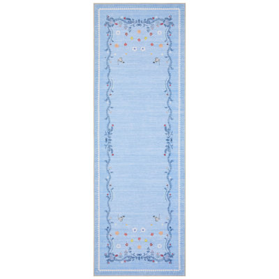 Clover Petal Border Rug for Bedroom and Living Room