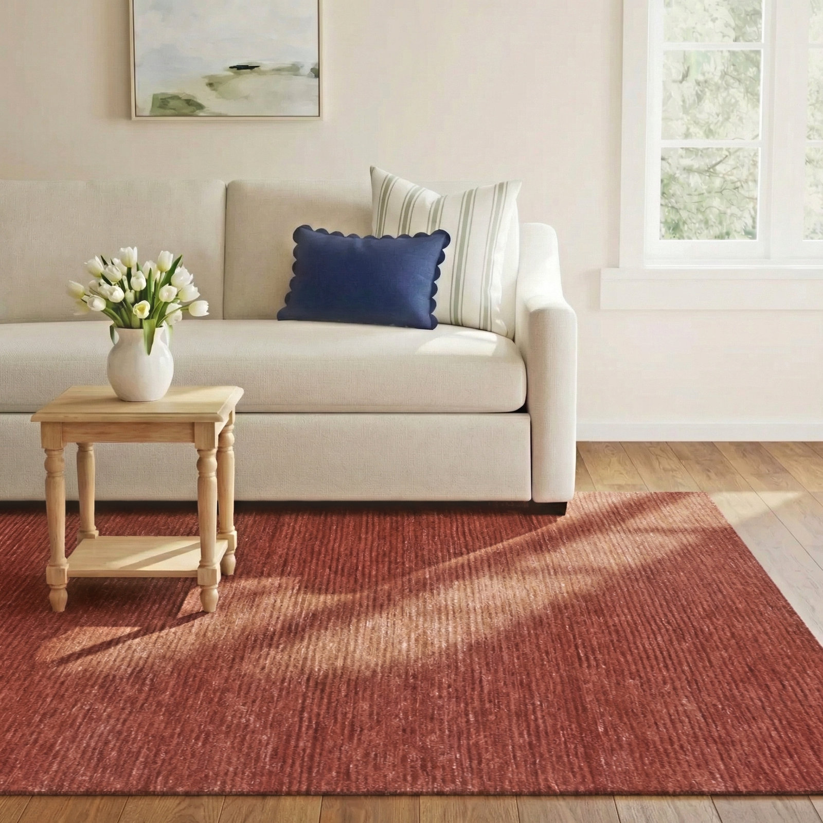 Waterton Rust Hand-Tufted Outdoor Rug, Rectangle 7'6" x 9'6"