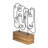 Metal Abstract Faces Table Deco, Black and Brown, Unique Sculpture Crafted with Iron and Wood
