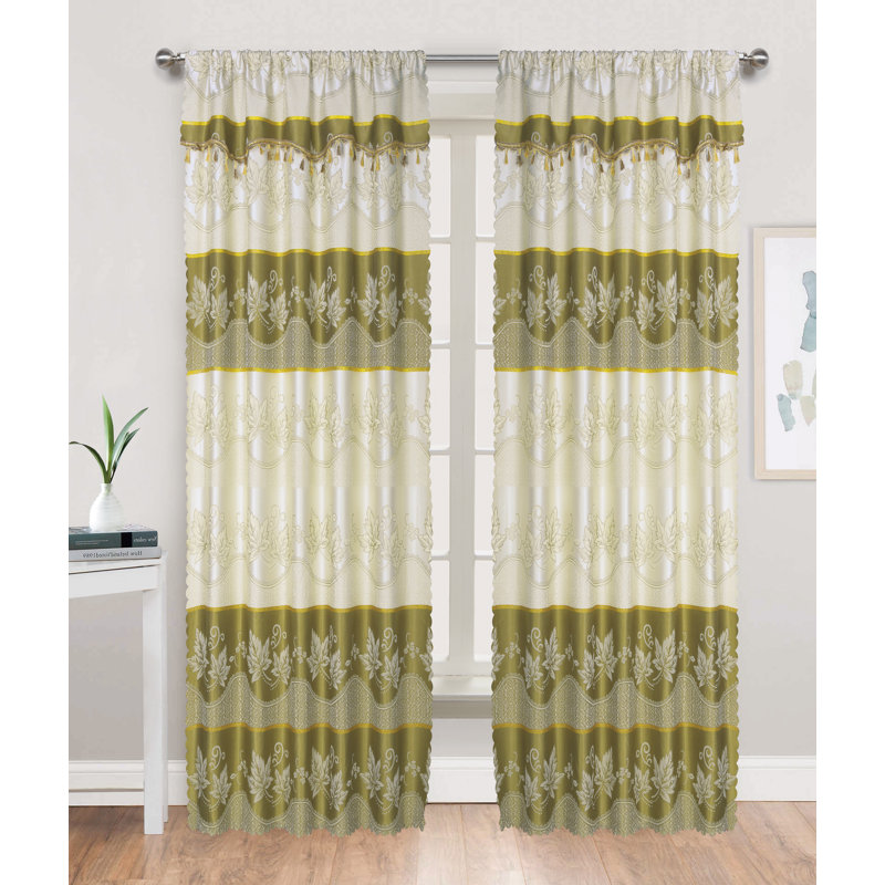 Agron Room Darkening Curtain Single Panel, Lime
