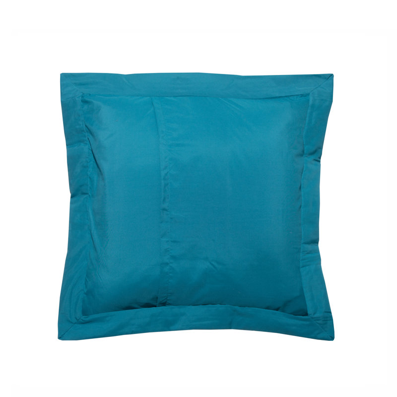  Taie décorative matelassée Grid Euro (ensemble de 2), Bleu sarcelle