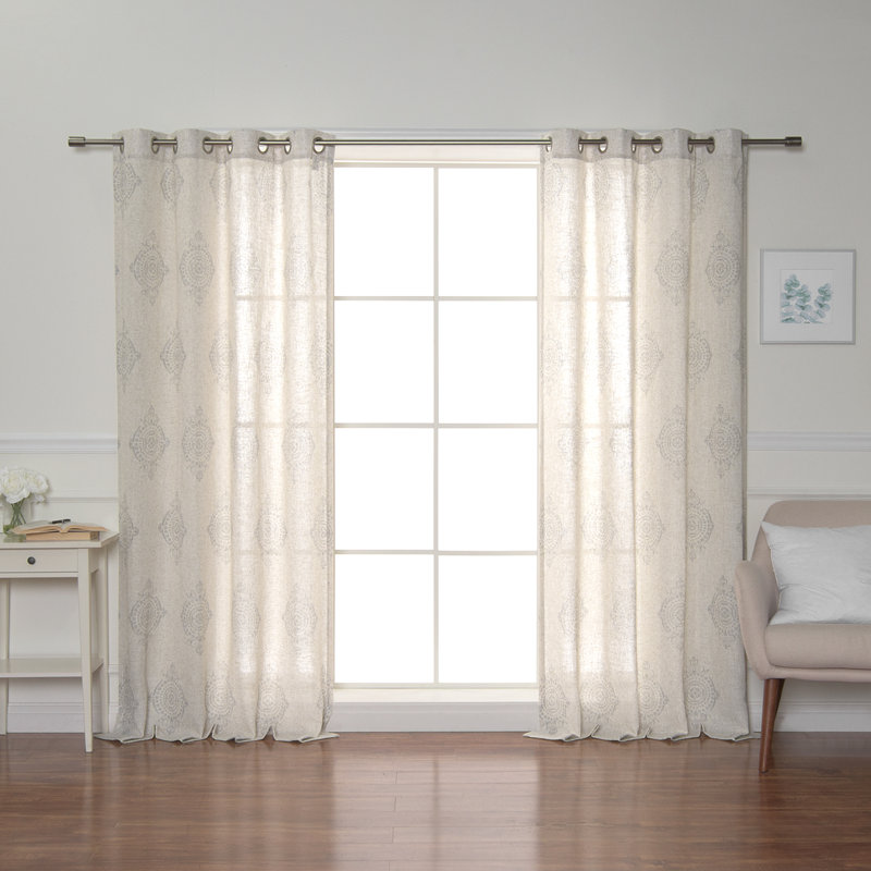 Bagley Semi Sheer Curtain Panel Pair, Grey