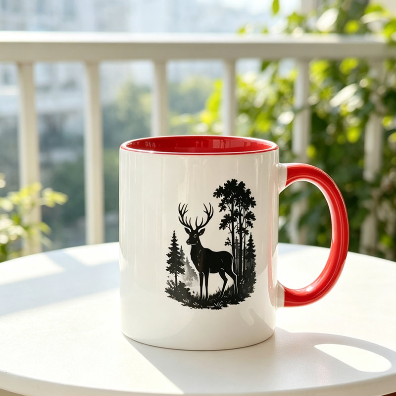 1pc Novelty Elk Forest Mug Coffee Cup Juice Cup Fun Gift.