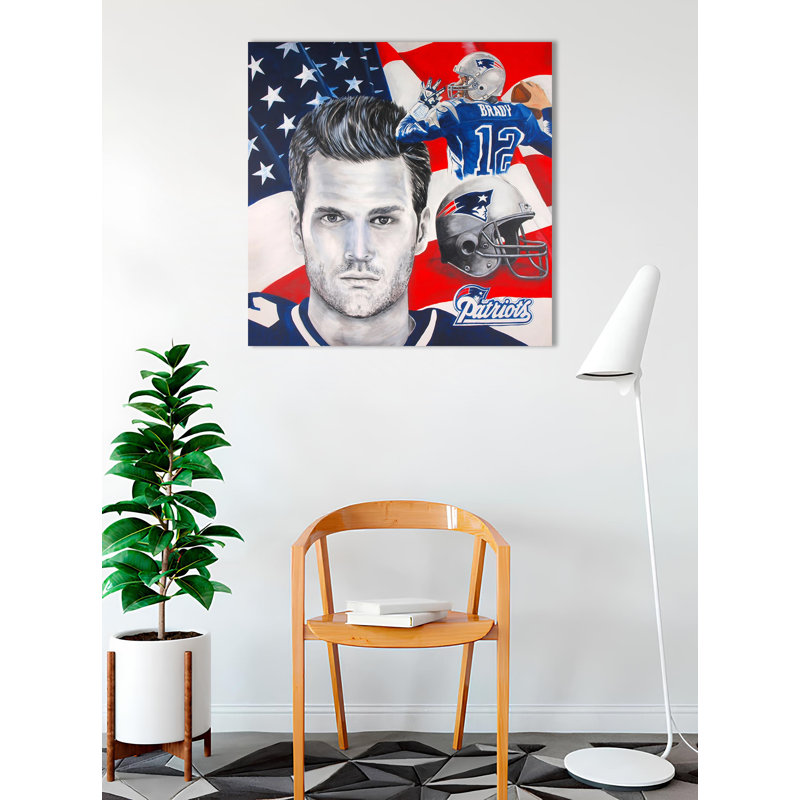 Tom Brady par Ed Capeau, reproduction d'art graphique sur toile tendue, H 24 po x l 24 po x 1,5 po