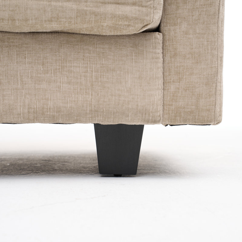 Canapé Coffee en forme de L avec repose-pieds de rangement, tissu en bois pour salon moderne