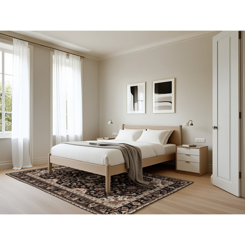 Tapis brun lavable à la machine, Rectangle 5 pi x 7 pi
