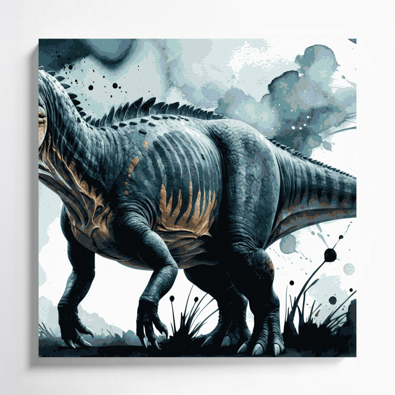 «Dinosaur Titanosaurus Blue», art mural sur toile, H 32 po x l 32 po