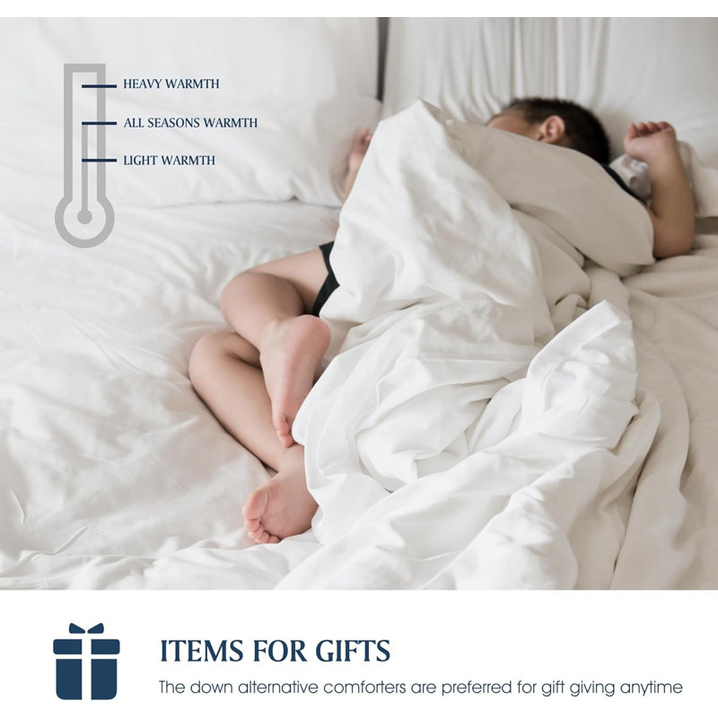 Twin White Microfiber Down Alternative Comforter Set