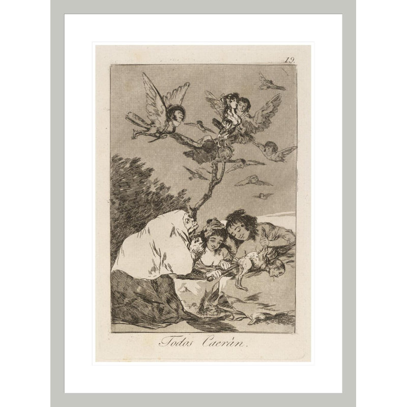 Todos Caeran. (All will tomber.) Par Francisco de Goya - Impression sur toile, H 29,5 po x l 22,17 po