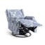 Upholstered Classic Wing Back Manual Handle Swivel Rock Glider Recliner with Naihead Trims-1306698916