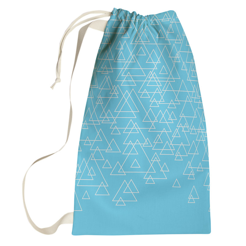 Sac à linge à triangle dispersé, Petit (H 64 po x l 20 po x P 1,5 po), Bleu
