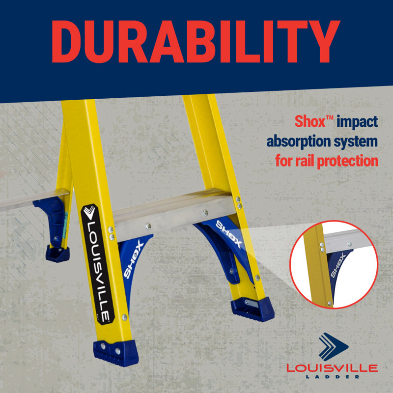 8 ft. Fiberglass Step Ladder with 250 lbs. Load Capacity Type I Duty Rating