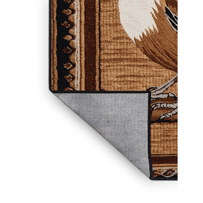 Washable Red whiskered Bulbul Birds Area Rug, Rectangle 4' x 6'