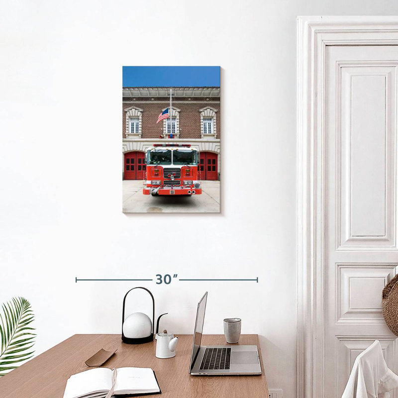 Mehar Parked Fire Truck, 24" H x 16" W