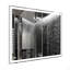 Très grand miroir de meuble-lavabo mural de 48 po x 32 po à DEL avec cadre blanc / chaud / naturel réglable