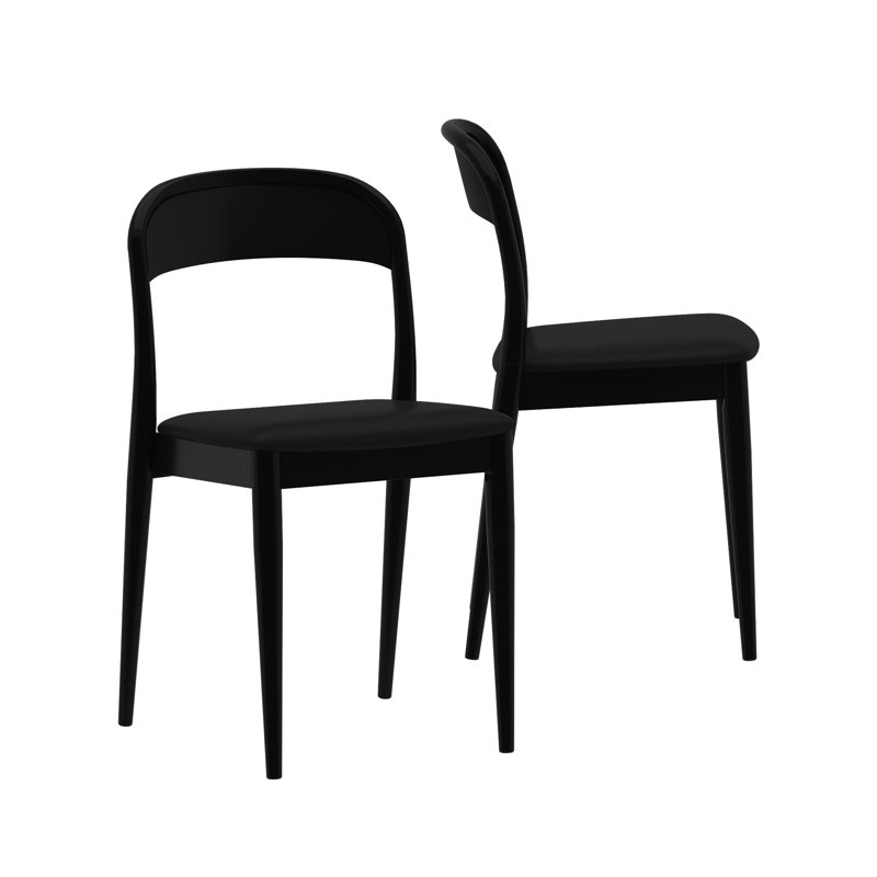 Chaise rembourrée Loar, Noir, Noir