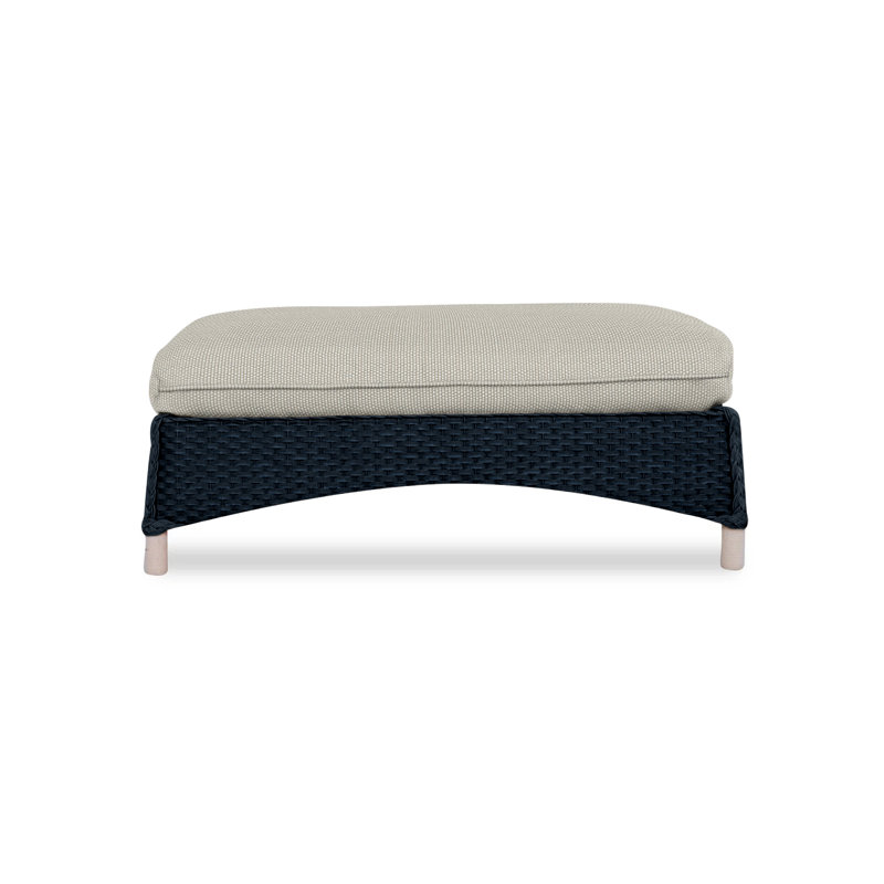 Mandalay Outdoor Ottoman, Callen Celadon, Ebony