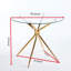 Table de salle à manger avec pieds en métal et plateau en verre de couleur, solution peu encombrante, surface lisse, table de bout réglable avec style naturel, processus d'assemblage simple