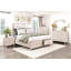 Lit plateforme moderne de luxe avec rangement au pied de lit et tête de lit tapissier avec lumière DEL-1931545586