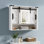 Armoire à pharmacie de style champêtre avec miroir DEL à intensité variable et commande tactile, meuble-lavabo mural avec porte coulissante de style grange et 2 compartiments de rangement