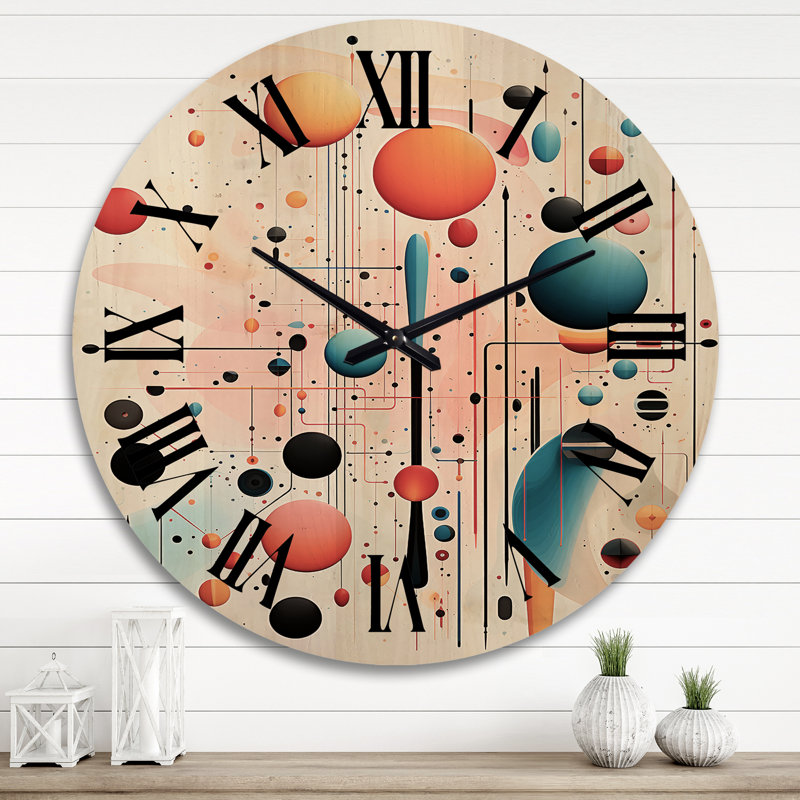 Horloge murale en bois massif Alyria, Très grand