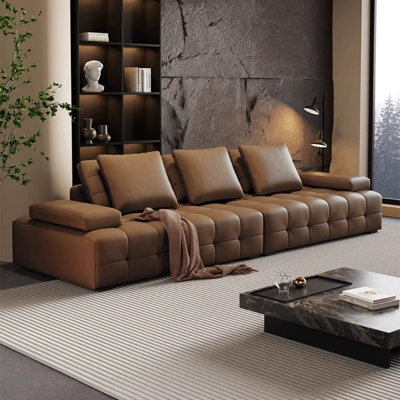 Modern Simple Faux Leather Sofa