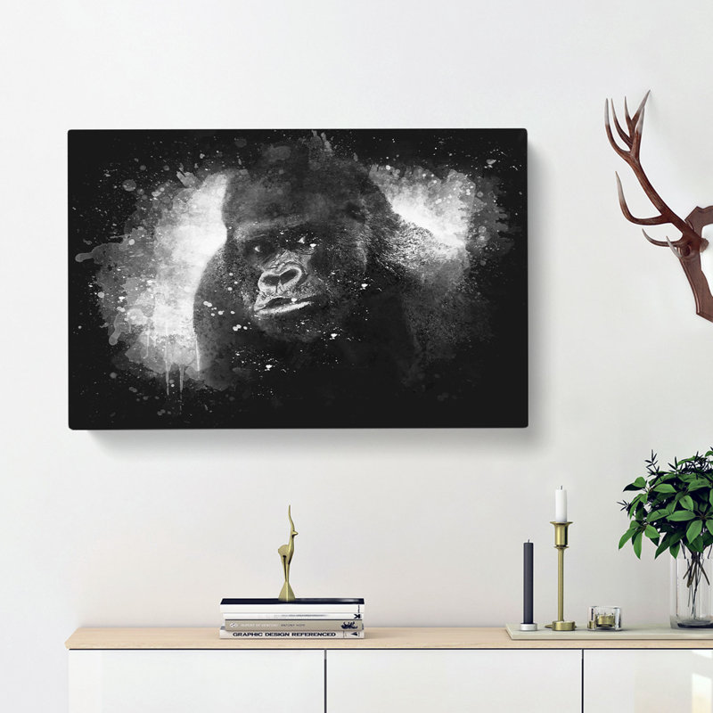 A Silverback Gorilla - Wrapped Canvas, 60cm H x 91cm W x 3cm D