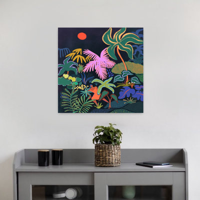Contemporary Art Colorful Vibrant Abstract Forest Landscape Art