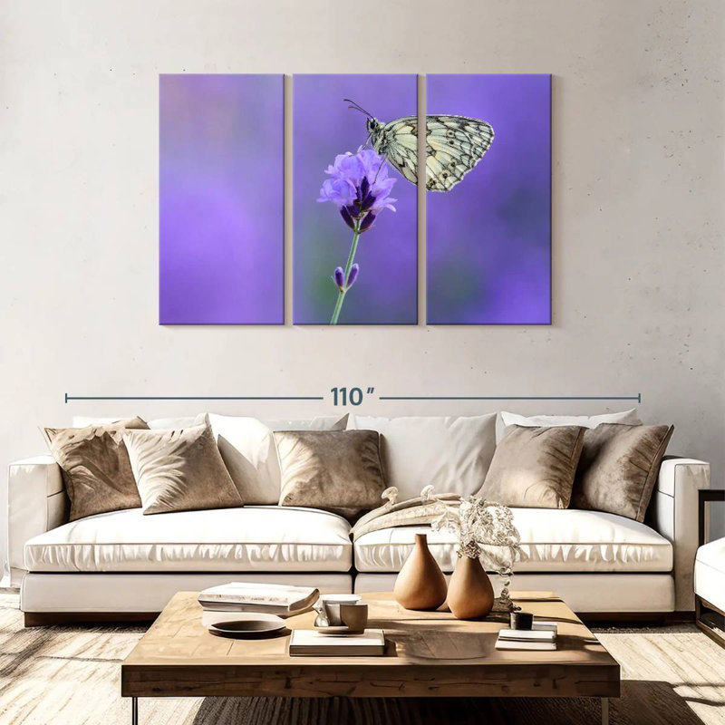 Brampt Marbled White Butterfly, 48" H x 74" W
