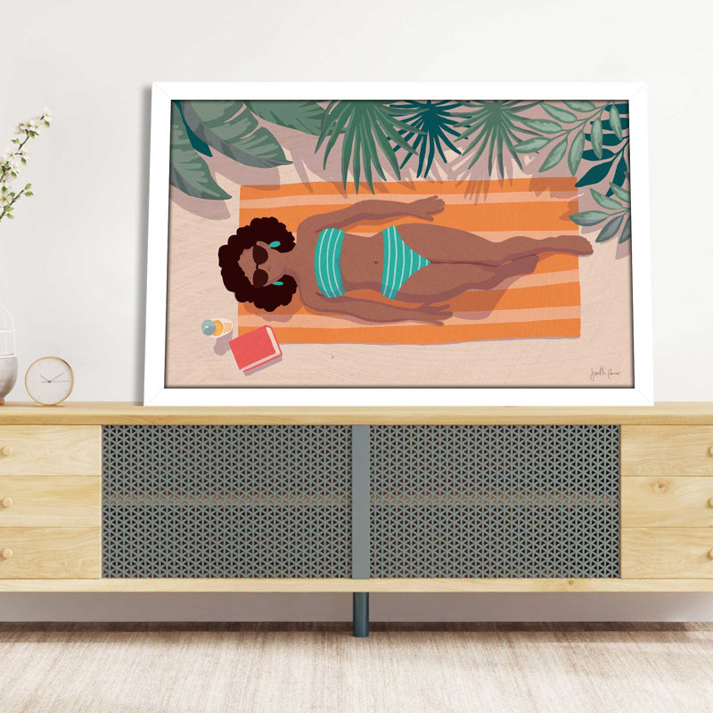 706-6218 Beach Babes III - Peinture, L 27,5 po x H 21,5 po, Cadre blanc
