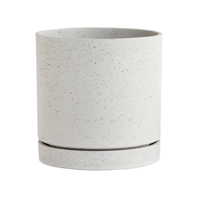 Pot de fleurs en béton, H 14 po x l 13,75 po x P 13,75 po
